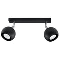 Plafonnier Oculare 2 noir, spots boule orientables, vue de face