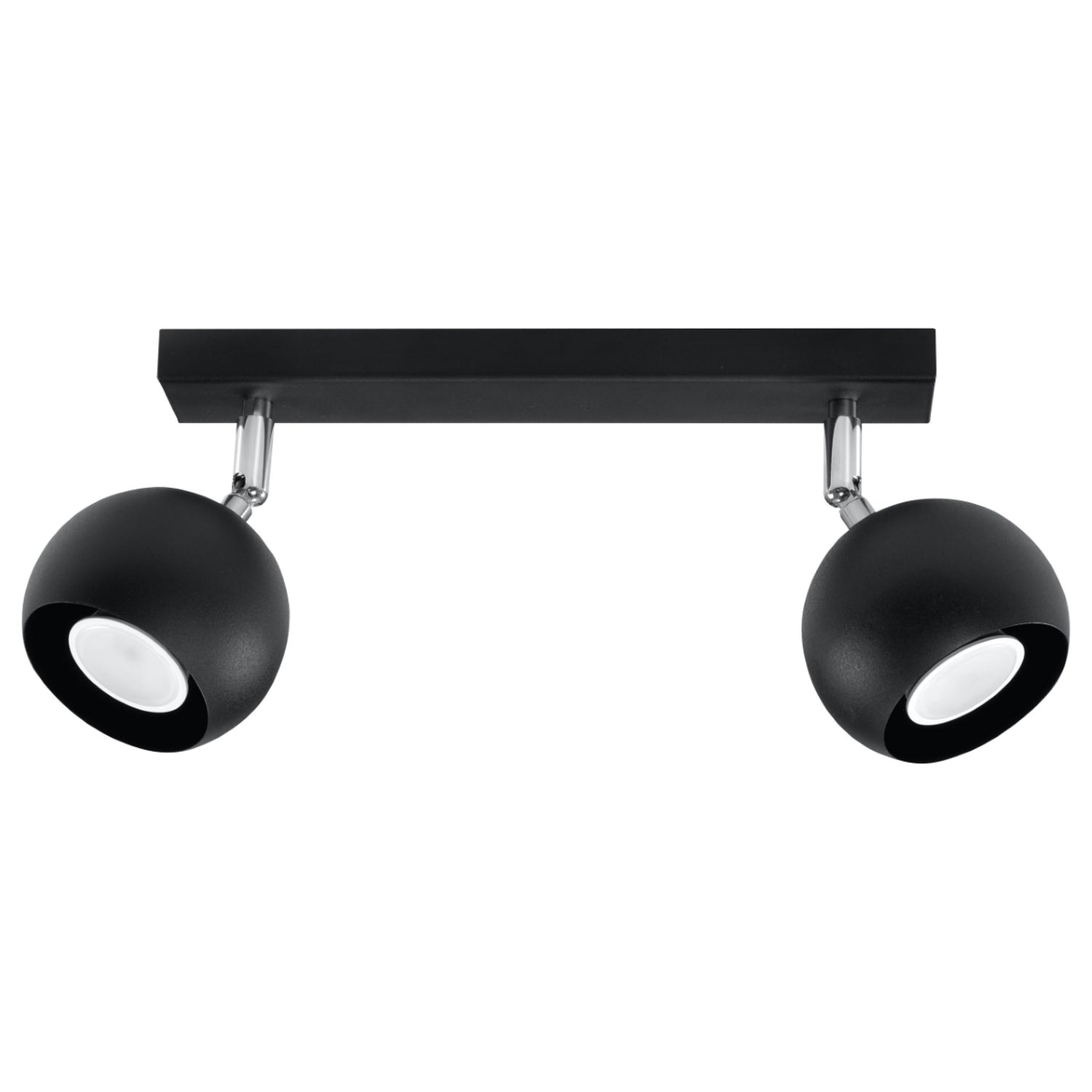 Plafonnier Oculare 2 noir, spots boule orientables, vue de face