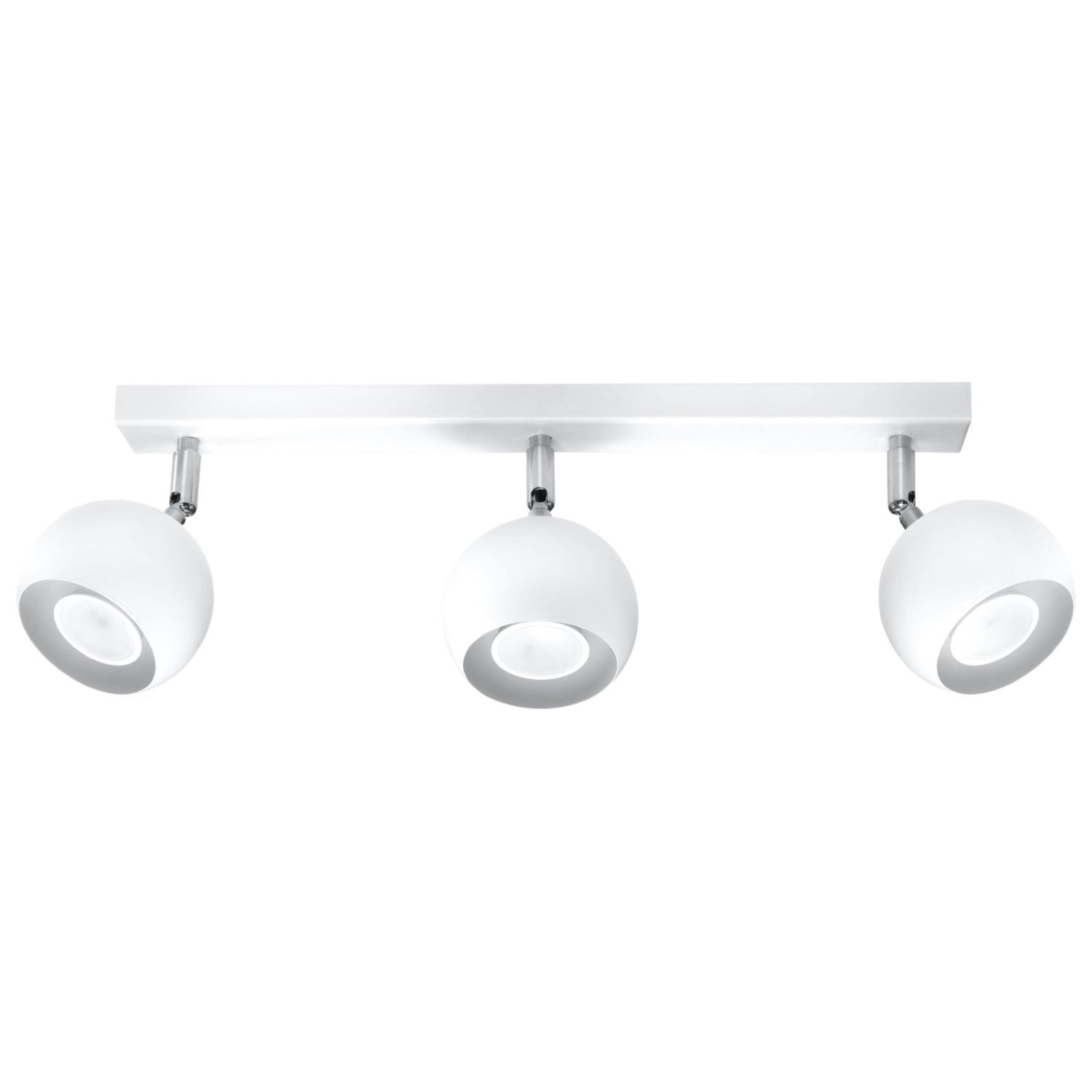 Plafonnier Oculare 3 blanc, spots boule orientables, vue de face