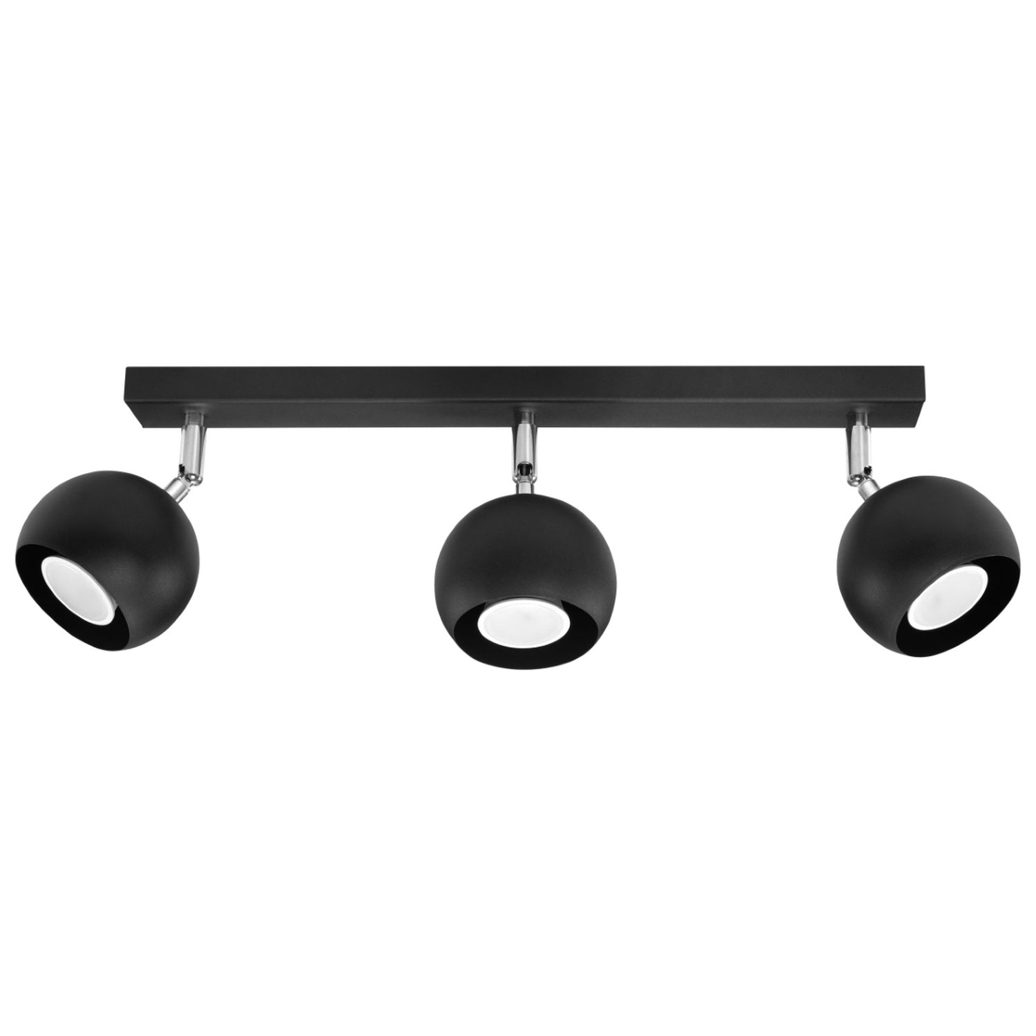 Plafonnier Oculare 3 noir, spots boule orientables, vue de face