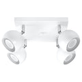 Plafonnier Oculare 4 blanc, spots boule orientables, vue de face
