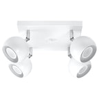 Plafonnier Oculare 4 blanc, spots boule orientables, vue de face