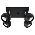 Plafonnier Oculare 4 noir, spots boule orientables, vue de face