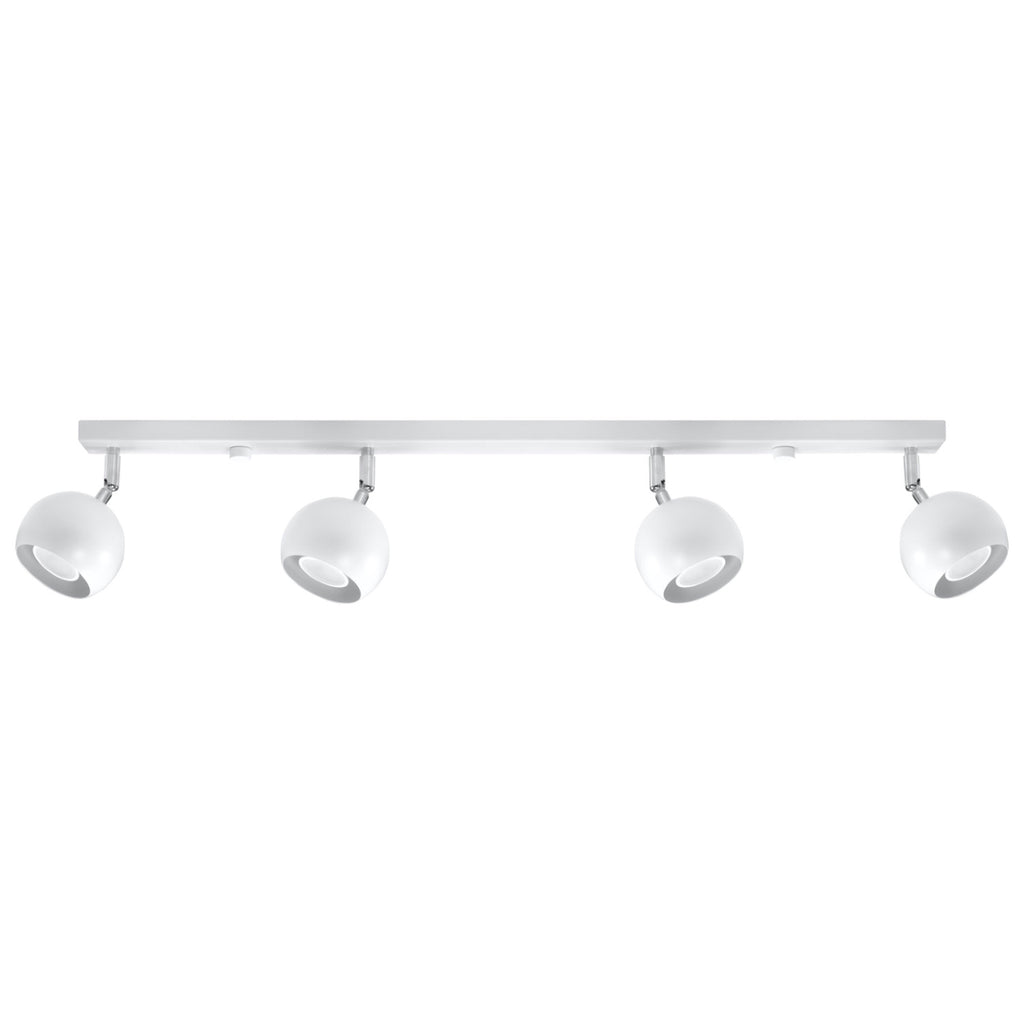 Plafonnier Oculare 4L blanc, spots boule orientables, vue de face