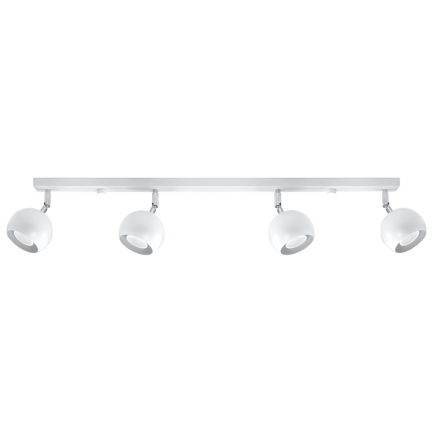 Plafonnier Oculare 4L blanc, spots boule orientables, vue de face