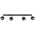 Plafonnier Oculare 4L noir, spots boule orientables, vue de face