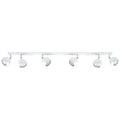 Plafonnier Oculare 6L blanc, spots boule orientables, vue de face
