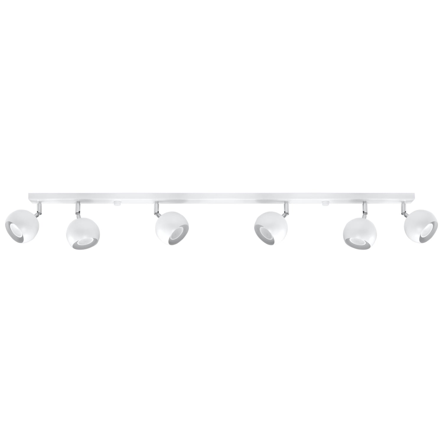 Plafonnier Oculare 6L blanc, spots boule orientables, vue de face