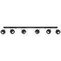 Plafonnier Oculare 6L noir, spots boule orientables, vue de face