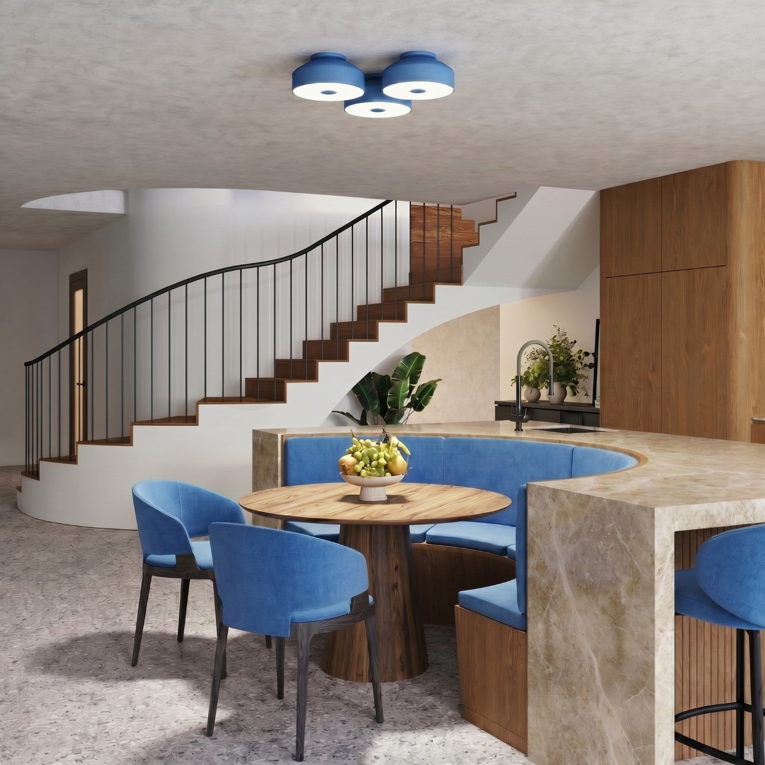 Plafonnier Omiq métal bleu azur E27, vue 13