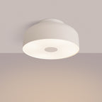 Plafonnier Omiq métal beige E27 allumé