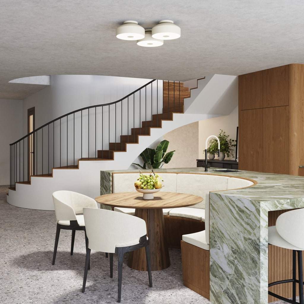 Plafonnier Omiq métal beige E27 en ambiance