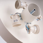 Plafonnier Omiq métal beige E27, détail de la structure
