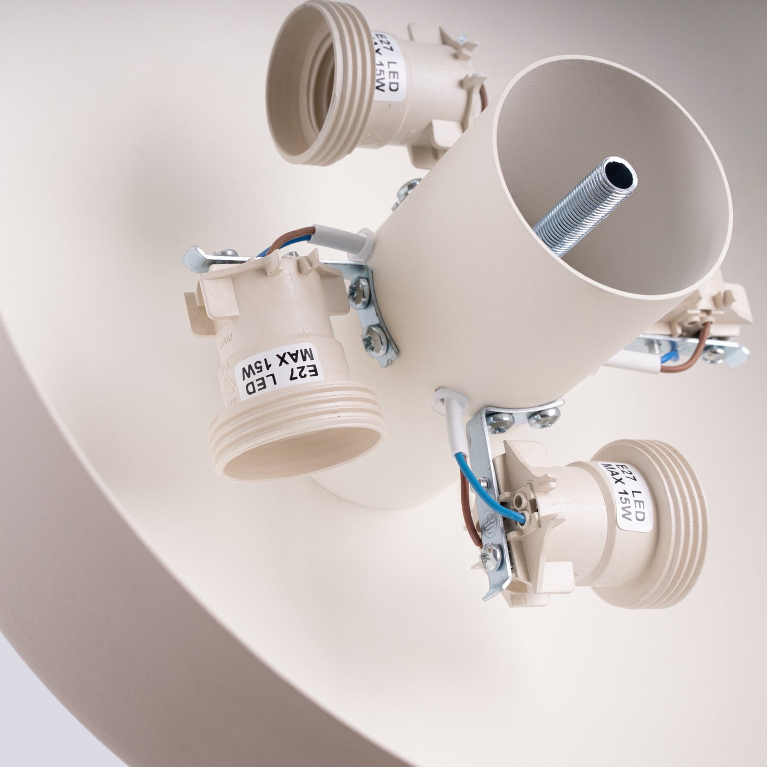 Plafonnier Omiq métal beige E27, détail de la structure