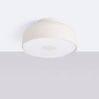 Plafonnier Omiq métal beige E27 de profil