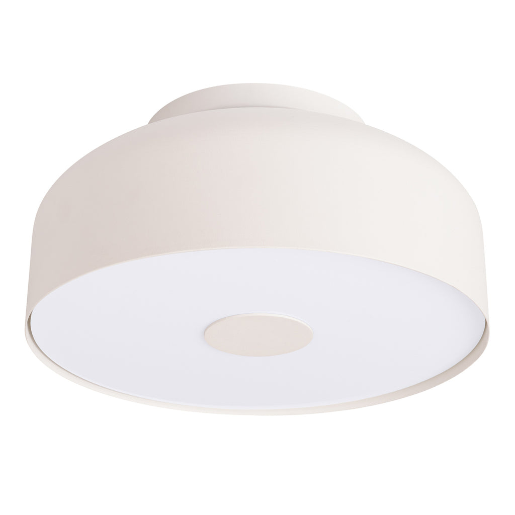Plafonnier Omiq métal beige E27, large dôme d'acier arrondi