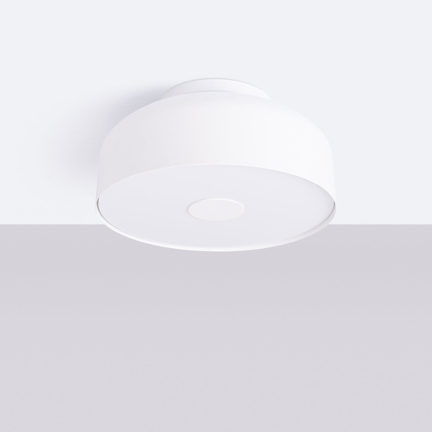 Plafonnier Omiq métal blanc E27 de profil