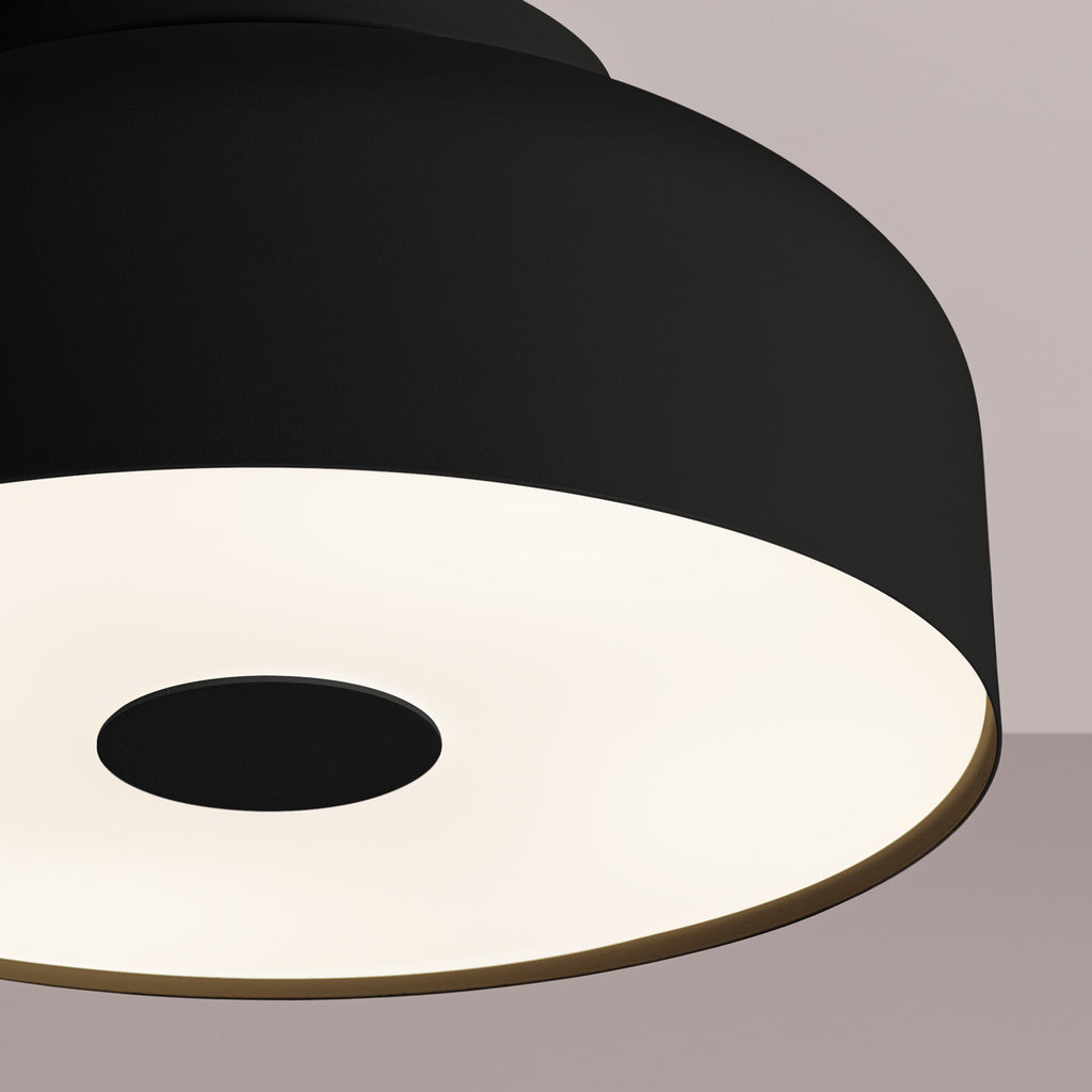 Plafonnier Omiq métal noir E27, détail