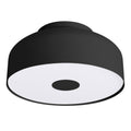 Plafonnier Omiq métal noir E27, large dôme d'acier arrondi