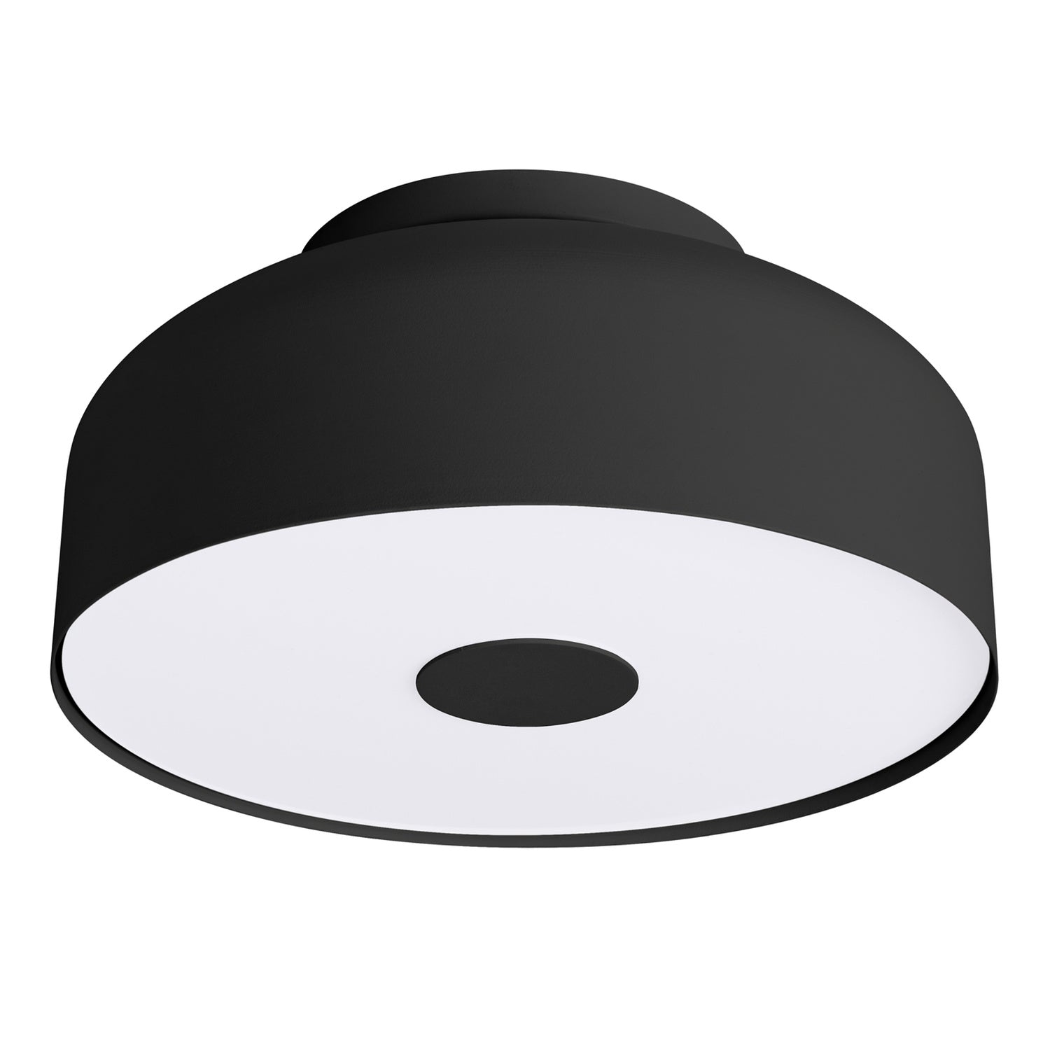 Plafonnier Omiq métal noir E27, large dôme d'acier arrondi