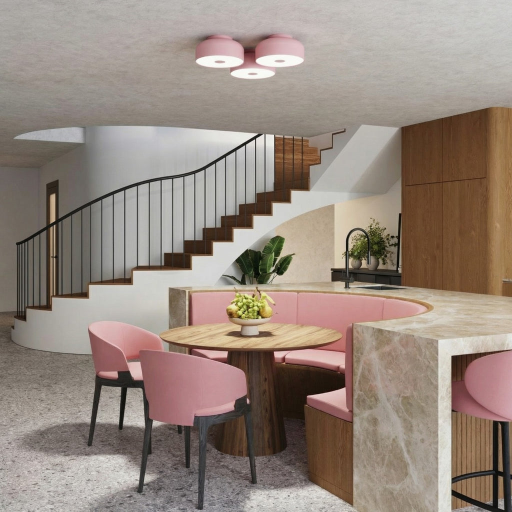 Plafonnier Omiq métal rose E27, vue 13