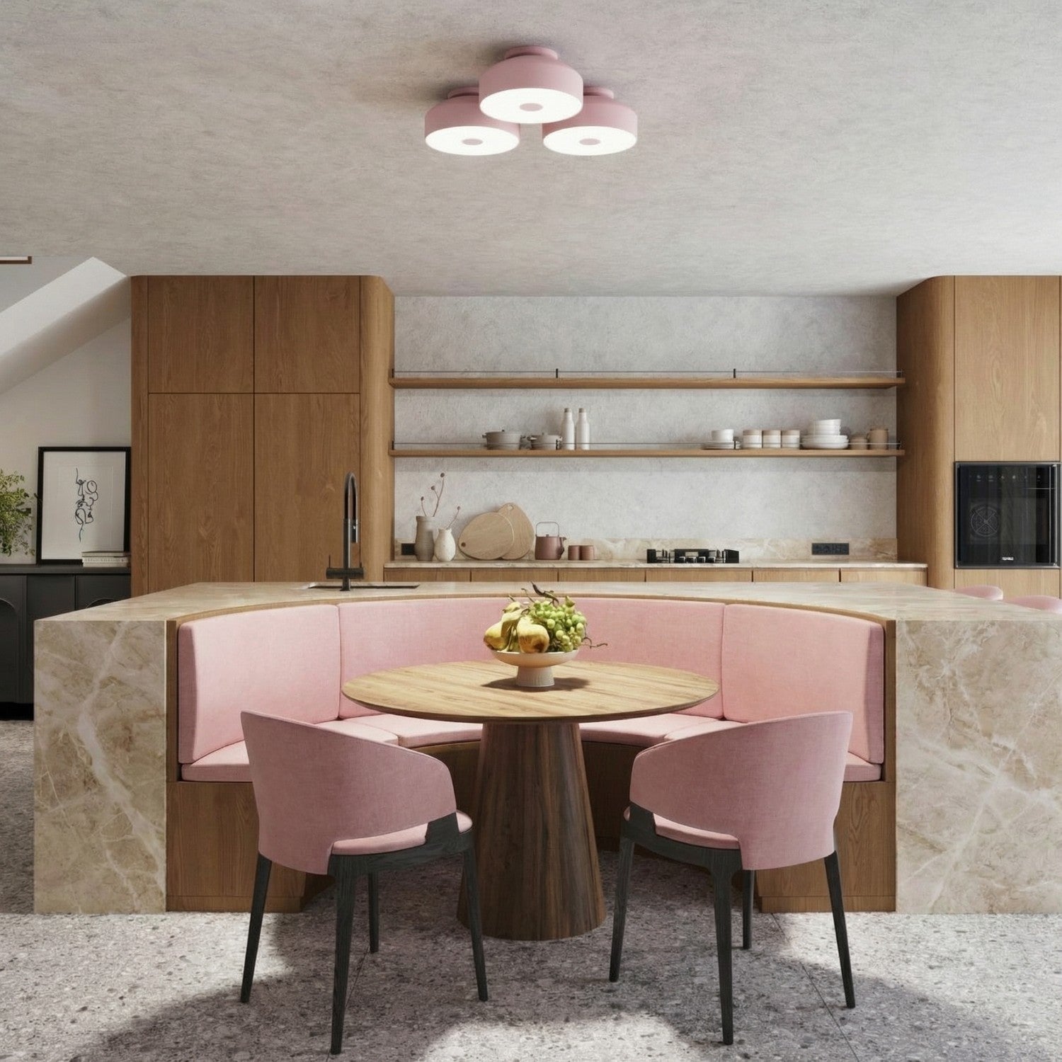 Plafonnier Omiq métal rose E27, vue 14