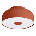 Plafonnier Omiq métal rouge ocre E27, large dôme d'acier arrondi