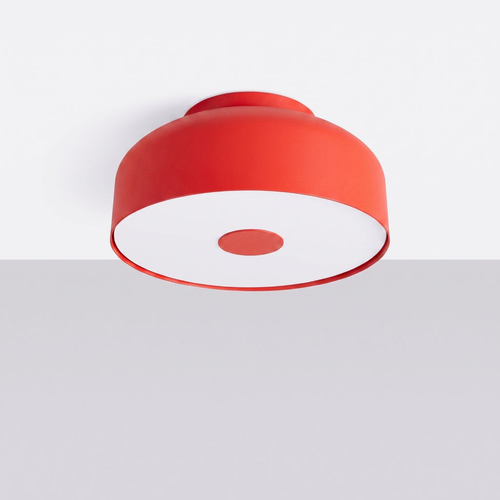 Plafonnier Omiq métal rouge E27, vue 2