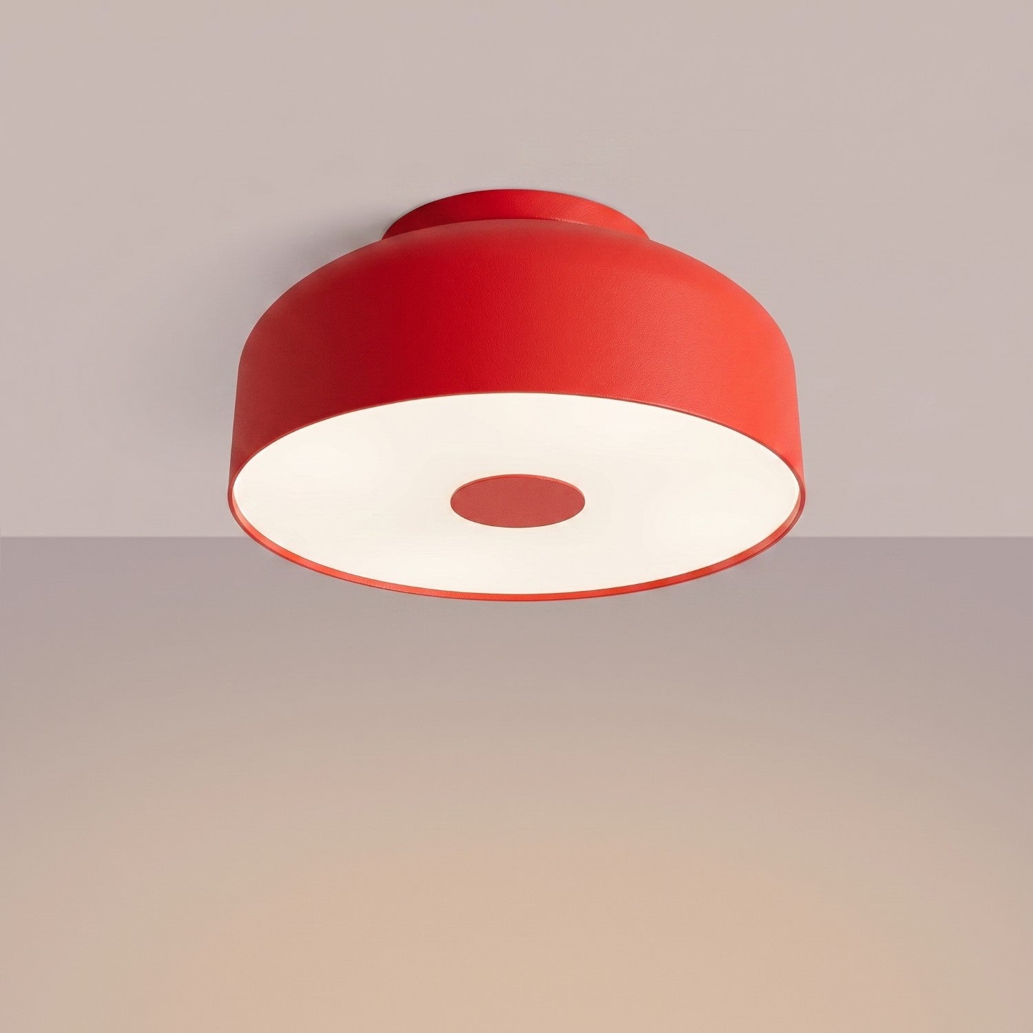 Plafonnier Omiq métal rouge E27, vue 3
