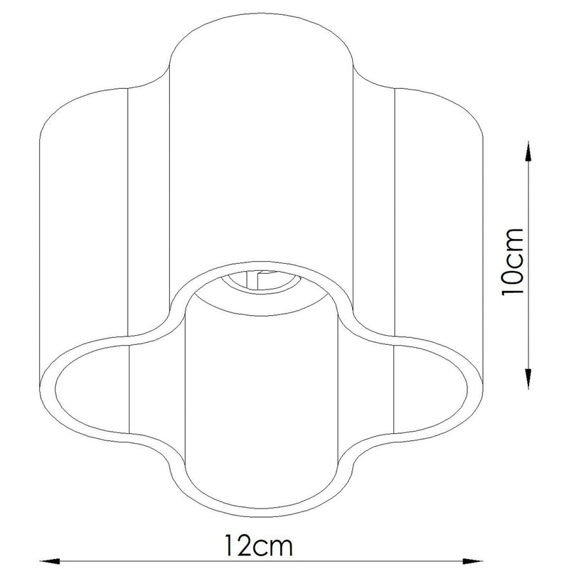 Dimensions Plafonnier ondulé Ovio 1 aluminium 12 cm GU10