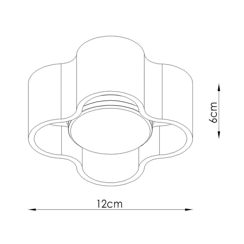 Dimensions Plafonnier ondulé Ovio 1 aluminium 12 cm GX53