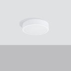 Plafonnier Onyx 30 LED rond aluminium blanc de profil, 6 cm d'épaisseur
