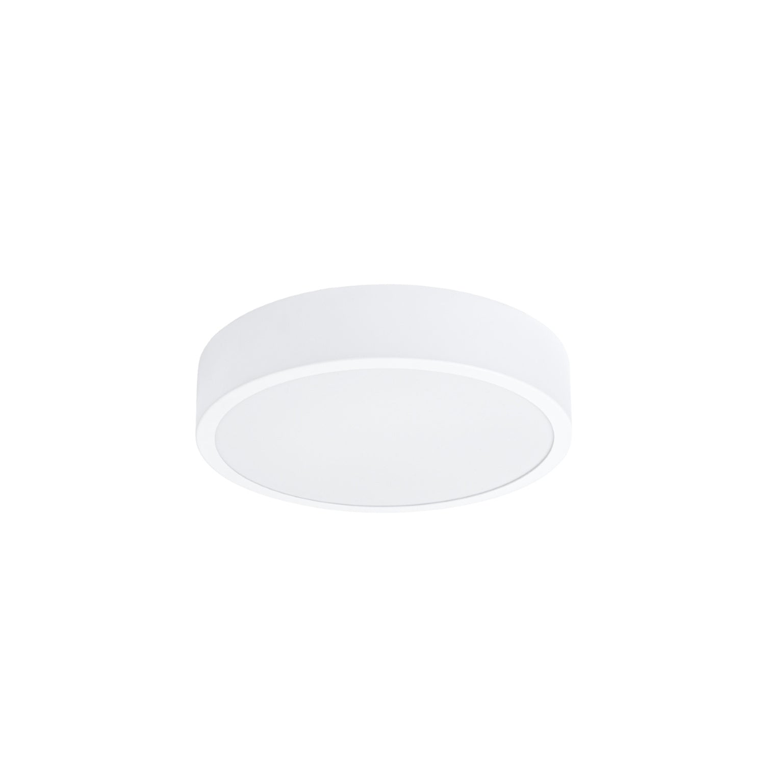 Plafonnier Onyx 30 LED rond aluminium blanc, plafonnier rond plat en aluminium blanc à face diffusante blanche
