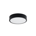 Plafonnier Onyx 30 LED rond aluminium noir, plafonnier rond plat en aluminium noir à face diffusante blanche