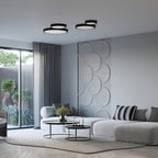 Plafonnier Onyx 40 LED rond aluminium blanc en situation dans un intérieur