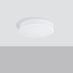 Plafonnier Onyx 40 LED rond aluminium blanc de profil, 6 cm d'épaisseur