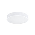 Plafonnier Onyx 40 LED rond aluminium blanc, plafonnier rond plat en aluminium blanc à face diffusante blanche