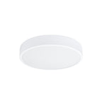 Plafonnier Onyx 40 LED rond aluminium blanc, plafonnier rond plat en aluminium blanc à face diffusante blanche
