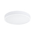 Plafonnier Onyx 50 LED rond aluminium blanc, plafonnier rond plat en aluminium blanc à face diffusante blanche