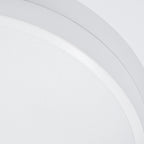 Plafonnier Onyx 60 LED rond aluminium blanc, détail de la face diffusante et du bord aluminium