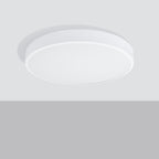 Plafonnier Onyx 60 LED rond aluminium blanc de profil, 6 cm d'épaisseur