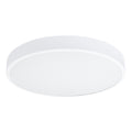 Plafonnier Onyx 60 LED rond aluminium blanc, plafonnier rond plat en aluminium blanc à face diffusante blanche