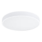 Plafonnier Onyx 60 LED rond aluminium blanc, plafonnier rond plat en aluminium blanc à face diffusante blanche