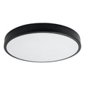 Plafonnier Onyx 60 LED rond aluminium noir, plafonnier rond plat en aluminium noir à face diffusante blanche