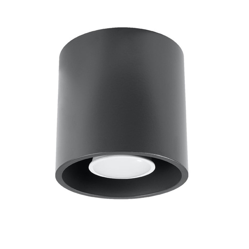 Plafonnier Orbis 1 en aluminium anthracite, vue de face