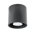 Plafonnier Orbis 1 en aluminium anthracite, vue de face