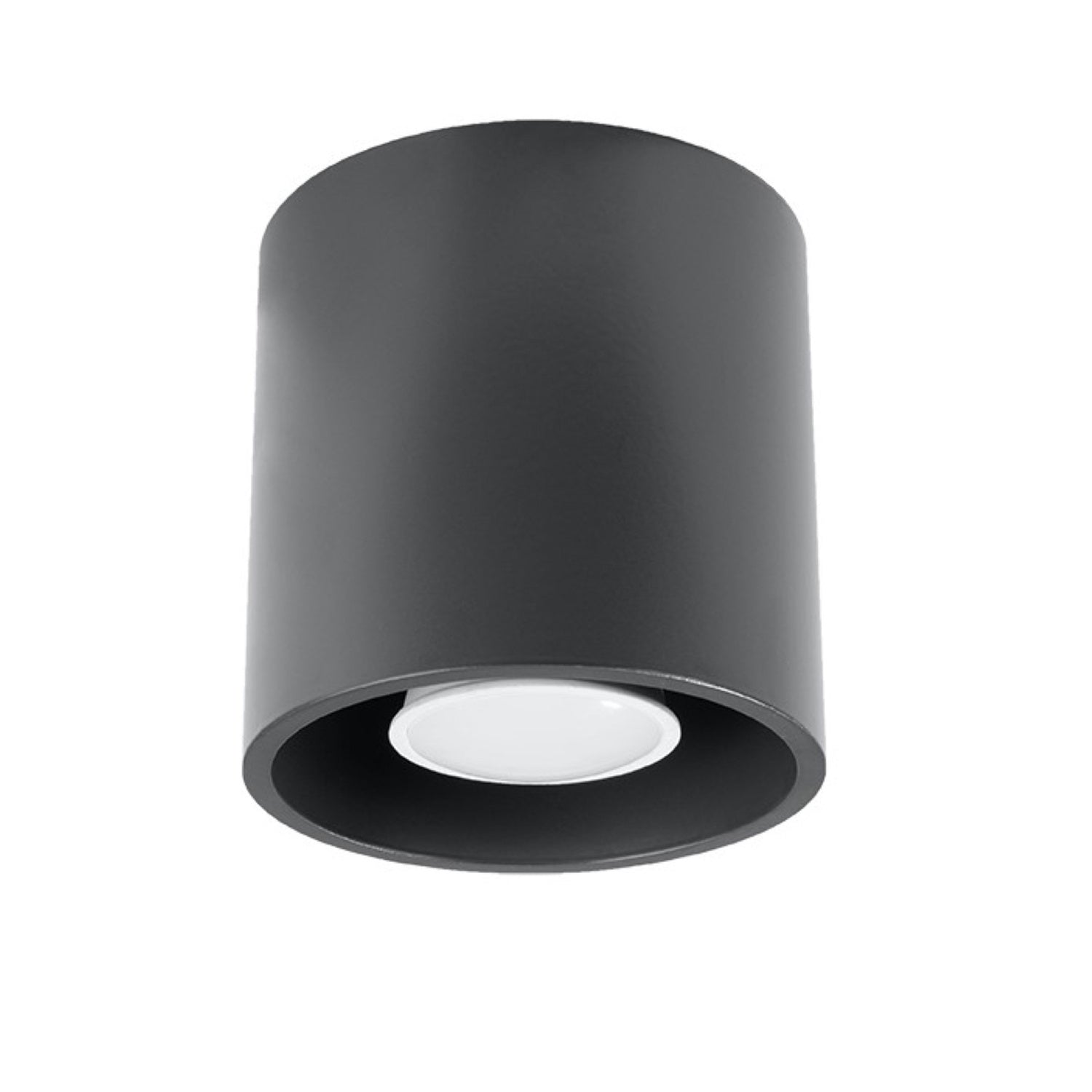 Plafonnier Orbis 1 en aluminium anthracite, vue de face