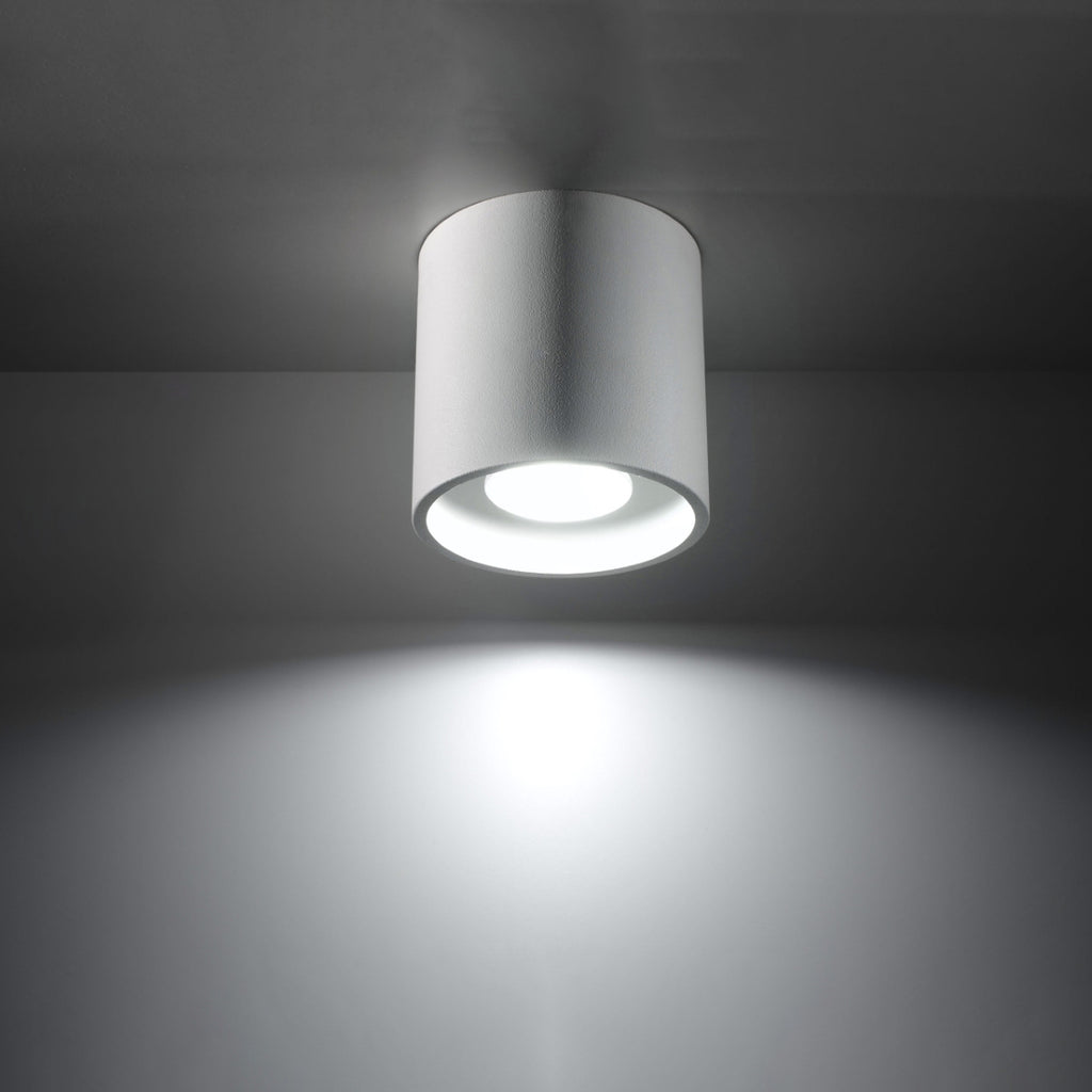 Plafonnier Orbis 1 aluminium blanc vue de profil