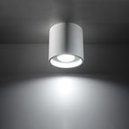 Plafonnier Orbis 1 aluminium blanc vue de profil