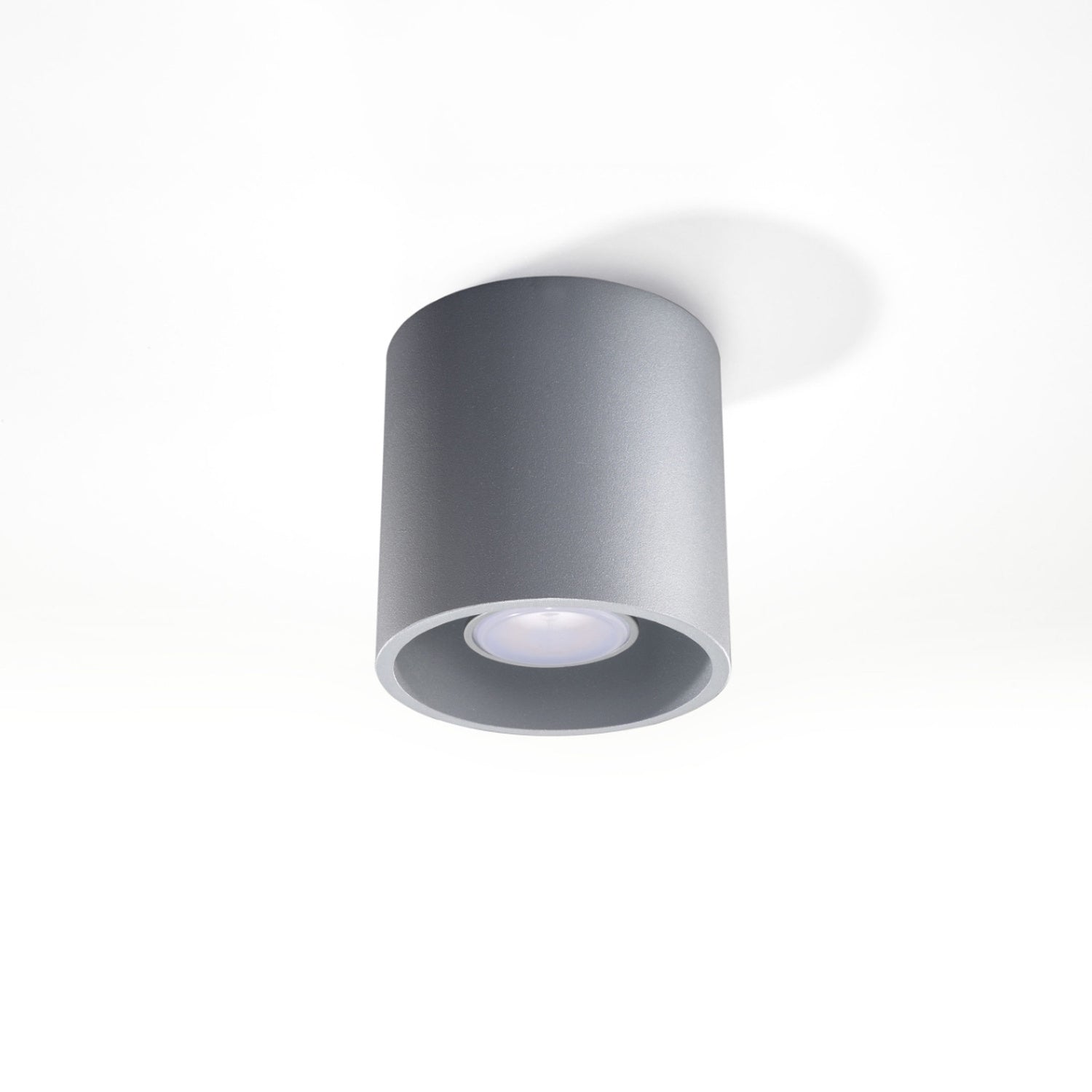 Plafonnier Orbis 1 aluminium gris vue de face